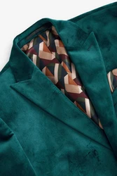 Next Sakko Slim Fit Blazer Dunkelgrün/Türkis/Grün