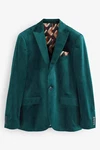 Next Sakko Slim Fit Blazer Dunkelgrün/Türkis/Grün
