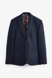Next Sakko Nova Fides Slim Fit Wool Blazer Dunkelblau/Hellblau