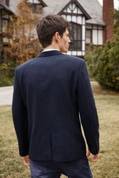 Next Sakko Nova Fides Slim Fit Wool Blazer Dunkelblau/Hellblau