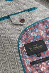 Next Sakko Nova Fides Slim Fit Wool Blazer Grau/Hellgrau