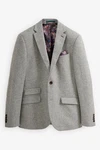 Next Sakko Nova Fides Slim Fit Wool Blazer Grau/Hellgrau