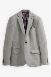 Sakko Nova Fides Slim Fit Wollblazer mit Fischgrtmuster (1-tlg)