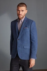 Next Sakko Nova Fides Slim Fit Wool Blazer Hellblau/Dunkelblau/Blau/Grau