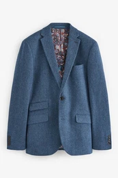 Sakko Nova Fides Slim Fit Wollblazer mit Fischgrtmuster (1-tlg)