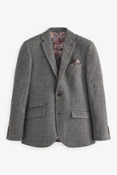 Next Sakko Nova Fides Slim Fit Wool Blazer Grau/Dunkelgrau/Hellgrau