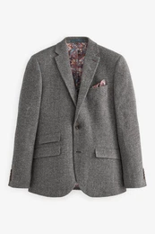 Sakko Nova Fides Slim Fit Wollblazer mit Fischgrtmuster (1-tlg)