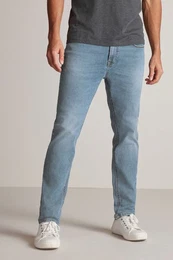 Bandeau-Bikini-Top Gefrbte Slim Fit Stretch-Jeans (1-St)