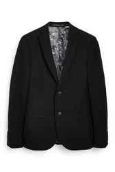 Next Baukastensakko Motion Flex Stretch Slim Fit Anzugsakko Schwarz/Dunkelgrau