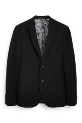 Next Baukastensakko Motion Flex Stretch Slim Fit Anzugsakko Schwarz/Dunkelgrau