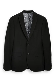 Next Baukastensakko Motion Flex Stretch Slim Fit Anzugsakko Schwarz/Dunkelgrau