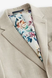 Next Baukastensakko Motion Flex Stretch Slim Fit Anzugsakko Khaki/Beige/Braun