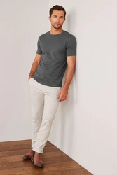 Next Slim Fit Rundhals-T-Shirt Dunkelgrau/Grau/Hellgrau
