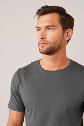 Next Slim Fit Rundhals-T-Shirt Dunkelgrau/Grau/Hellgrau