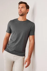Next Slim Fit Rundhals-T-Shirt Dunkelgrau/Grau/Hellgrau
