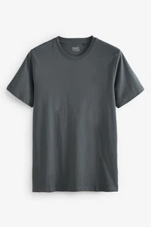 Next Slim Fit Rundhals-T-Shirt Dunkelgrau/Grau/Hellgrau