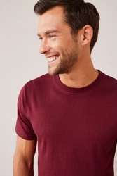 Next Slim Fit Rundhals-T-Shirt Dunkelrot/Bordeaux