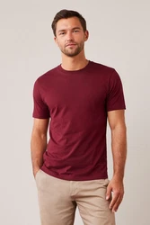 Next Slim Fit Rundhals-T-Shirt Dunkelrot/Bordeaux