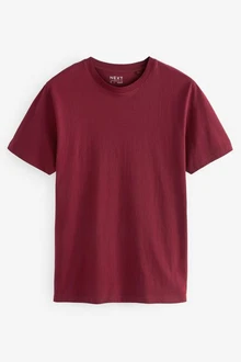 Next Slim Fit Rundhals-T-Shirt Dunkelrot/Bordeaux