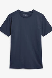 Next Slim Fit Rundhals-T-Shirt Dunkelblau/Blau