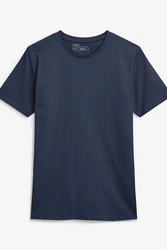 Next Slim Fit Rundhals-T-Shirt Dunkelblau/Blau