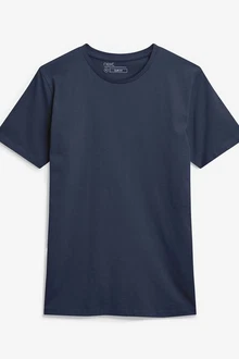 Next Slim Fit Rundhals-T-Shirt Dunkelblau/Blau