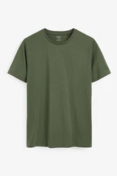 Next Slim Fit Rundhals-T-Shirt Dunkelgrün/Khaki