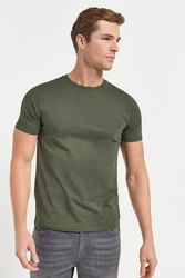 Next Slim Fit Rundhals-T-Shirt Dunkelgrün/Khaki