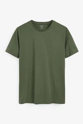 Next Slim Fit Rundhals-T-Shirt Dunkelgrün/Khaki