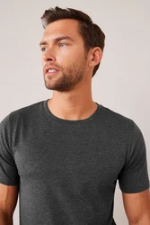Next Slim Fit Rundhals-T-Shirt Dunkelgrau/Grau/Schwarz