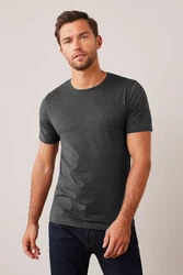 Next Slim Fit Rundhals-T-Shirt Dunkelgrau/Grau/Schwarz