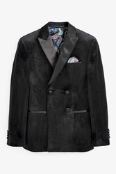 Next Sakko Zweireihiger Blazer Schwarz