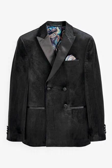 Next Sakko Zweireihiger Blazer Schwarz