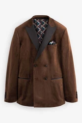 Next Sakko Zweireihiger Blazer Braun/Dunkelbraun