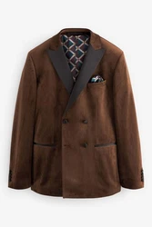Next Sakko Zweireihiger Blazer Braun/Dunkelbraun