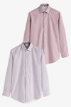 Next Bandeau-Bikini-Top T-Shirts mit Zierband 2er-Pack Lila/Rosa