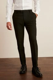 Anzughose Karierter Anzug mit Besatz: Slim Fit Hose (1-tlg)