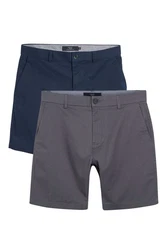 Next Chinoshorts Straight Fit 2er-Pack Dunkelblau/Grau/Blau