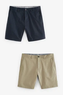 Next Chinoshorts Straight Fit 2er-Pack Khaki/Beige Next Chinoshorts Straight Fit 2er-Pack Khaki/Beige