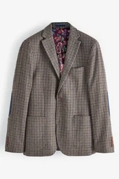 Sakko Nova Fides Blazer mit Karomuster-Slim-Fit (1-tlg)
