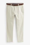 Next Chinohose mit Gürtel Khaki