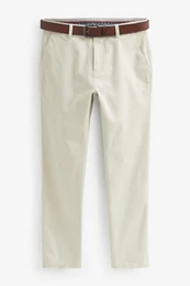 Chinohose Weiche Slim Fit Chinohose mit Grtel (2-tlg)