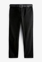 Next Chinohose mit Gürtel Schwarz