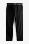 Next Chinohose mit Gürtel Schwarz