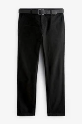 Next Chinohose mit Gürtel Schwarz