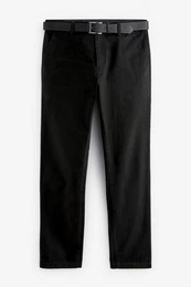 Chinohose Weiche Slim Fit Chinohose mit Grtel (2-tlg)