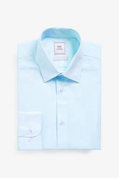 Next Langarmhemd Slim Fit Hemd mit Sportmanschetten Weiß/Hellblau/Mischfarben/Blau