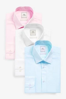 Next Langarmhemd Slim Fit Hemd mit Sportmanschetten Weiß/Hellblau/Mischfarben/Blau Next Langarmhemd Slim Fit Hemd mit Sportmanschetten Weiß/Hellblau/Mischfarben/Blau