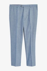 Next Stoffhose Anzug Slim Fit Hose Hellblau/Blau