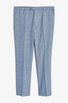 Next Stoffhose Anzug Slim Fit Hose Hellblau/Blau